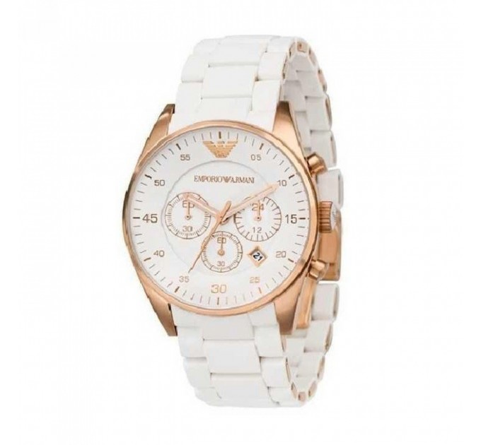 Наручний годинник Armani 6538 з браслетом білий