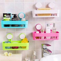 Полиця на присосках для ванної/кухні. прямокутна Bathroom Shelves Без вибору кольору.