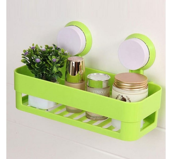 Полиця на присосках для ванної/кухні. прямокутна Bathroom Shelves Без вибору кольору.