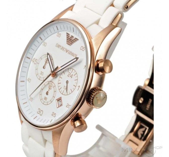 Наручний годинник Armani 6538 з браслетом білий