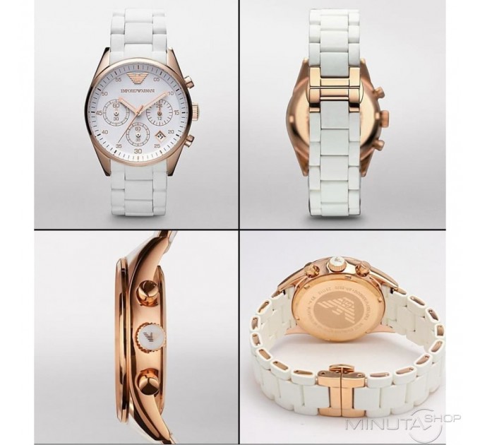 Наручний годинник Armani 6538 з браслетом білий