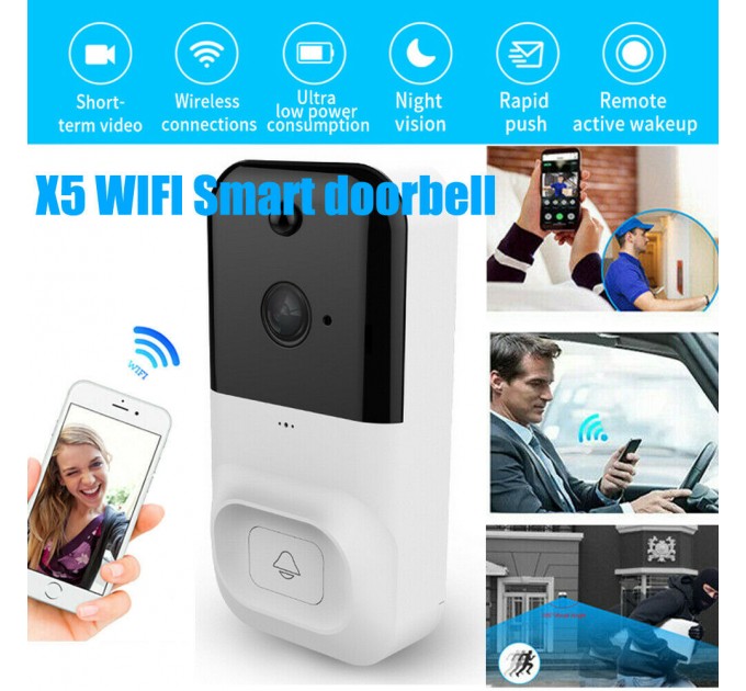Домофон SMART DOORBELL X5 wifi працює від 3х 18650
