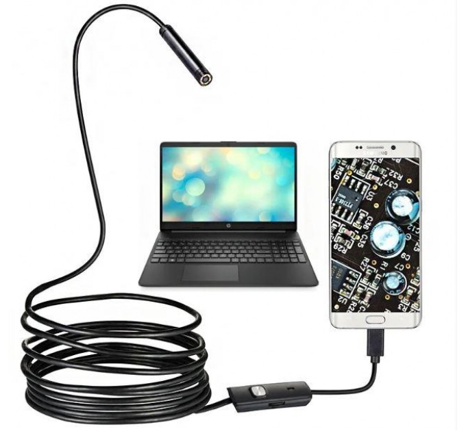 Камера Ендоскоп Android та PC Endoscope, гнучка USB-камера (3,5 метрів) (100P