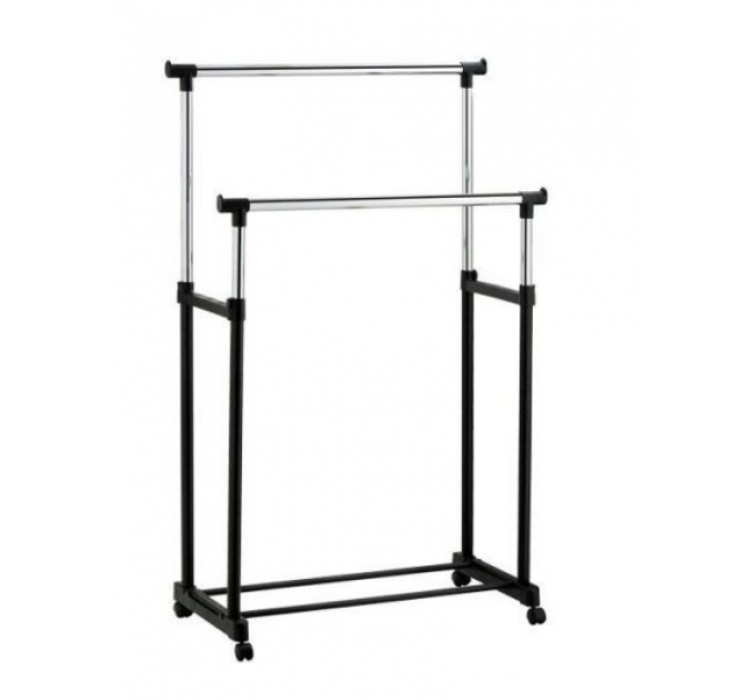 Телескопічна стійка, вішалка для одягу та взуття в гардеробну Double Pole Clothes Horse Mini
