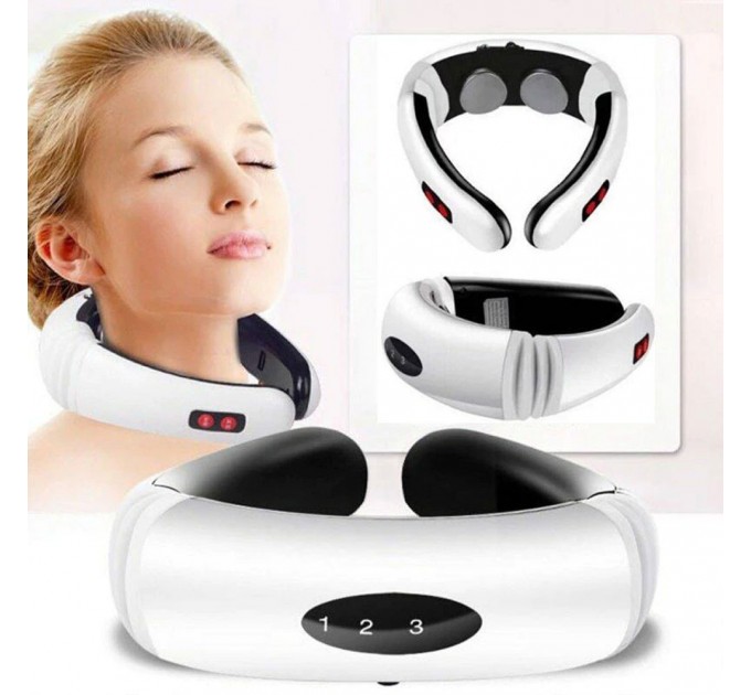 Електростимулятор масажер для шиї фізіотерапія Cervical vertebra Neck Massager