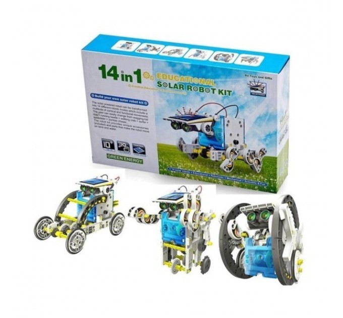 Конструктор робот на сонячній батареї- 14 in 1 Educational Solar Robot