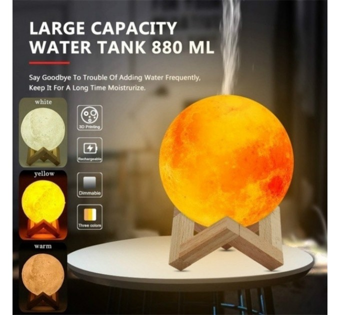 Зволожувач повітря 3D Moon Lamp Light Diffuser