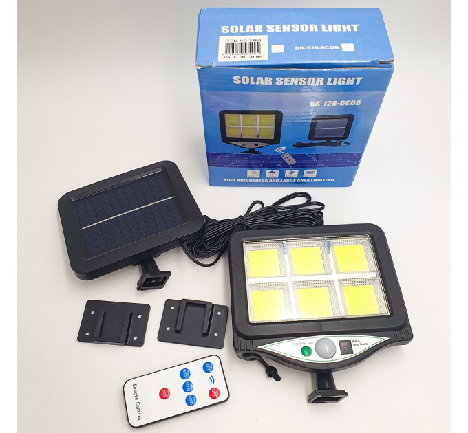 Ліхтар вуличний акумуляторний LED Solar Light BL BK128-6COB з пультом на сонячній батареї 2200mA.