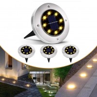 Лампа заземлення 4шт 8 світлодіодів сонячної енергії Ground lamp Лампа заземлення 4шт 8 світлодіодів сонячної енергії Ground lamp