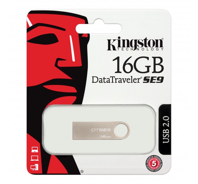 Флеш накопичувач USB 16Gb Kingston SE9 (Метал) (3.0)