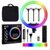 Кільцева LED лампа RGB MJ18 (45см) (3 кріплення) (пульт) (сумка) (6)
