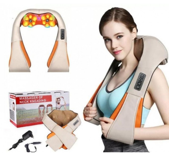 Масажер роликовий для всього тіла з підігрівом Shiatsu Massager of Neck Kneading