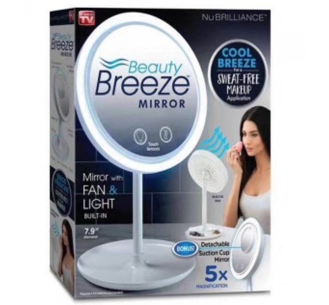 Дзеркало з LED підсвічуванням кругле LED FAN MIRROR (7,9", вентилятор, 5X) (W0-31) (24)