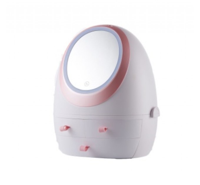 Органайзер для косметики з дзеркалом LED (Білий) (W-1)