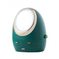 Органайзер для косметики з дзеркалом LED (Зелений) (W-3)