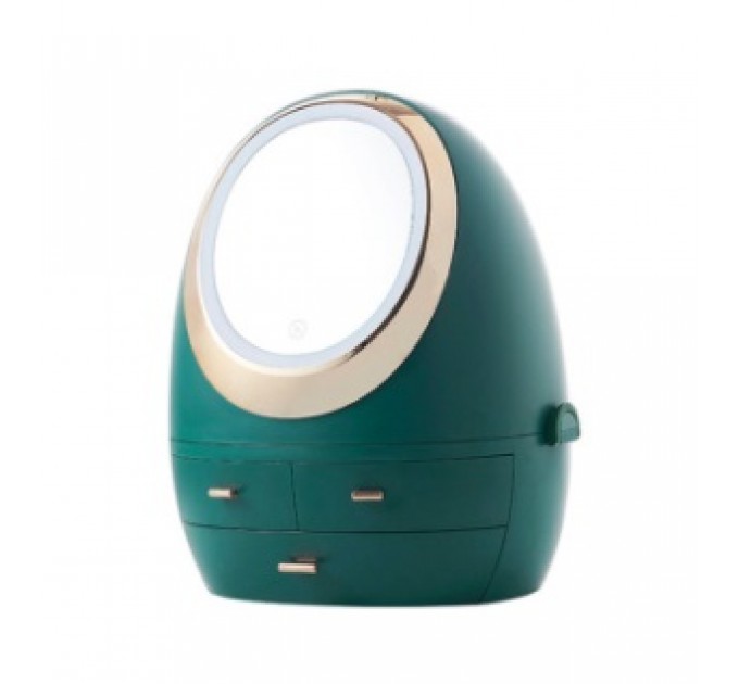 Органайзер для косметики з дзеркалом LED (Зелений) (W-3)