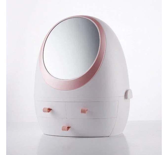 Органайзер для косметики з дзеркалом LED (Білий) (W-1)