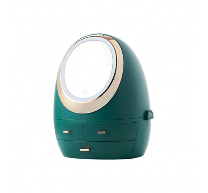 Органайзер для косметики з дзеркалом LED (Зелений) (W-3)
