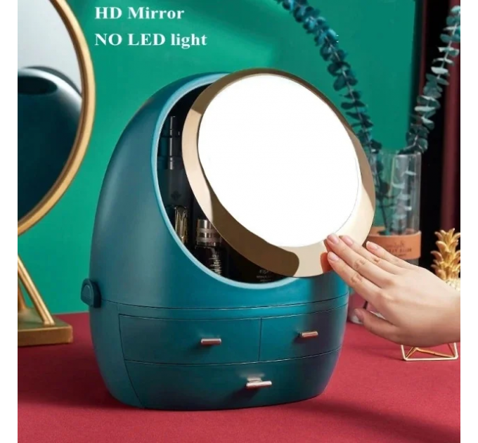 Органайзер для косметики з дзеркалом LED (Зелений) (W-3)