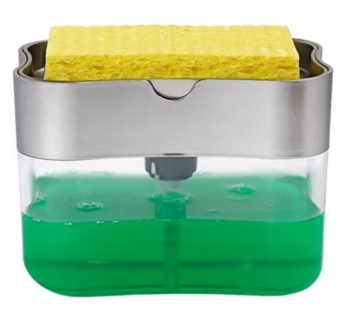 Органайзер для мочалок із дозатором мила Soap Pump Sponge Caddy