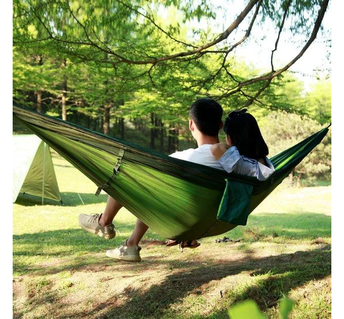 Туристичний гамак із москітною сіткою HAMMOCK NET GREEN