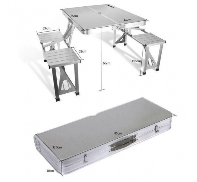 Складаний алюмінієвий стіл для пікніка зі стільцями Picnic Table