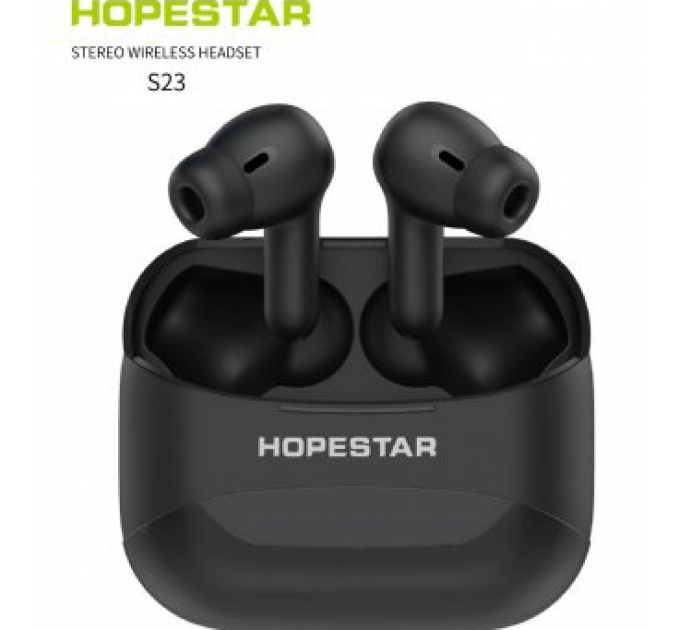 Бездротові навушники HOPESTAR S23 c bluetooth гарнітурою кейсом для зберігання та заряджання чорні