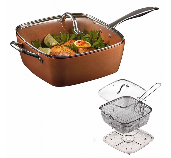 Універсальна сковорода Copper Cook Deep Square 5 в 1