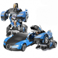 Машинка Трансформер Bugatti Robot Car Size 18 червона/синя Машинка Трансформер Bugatti Robot Car Size 18 червона/синя