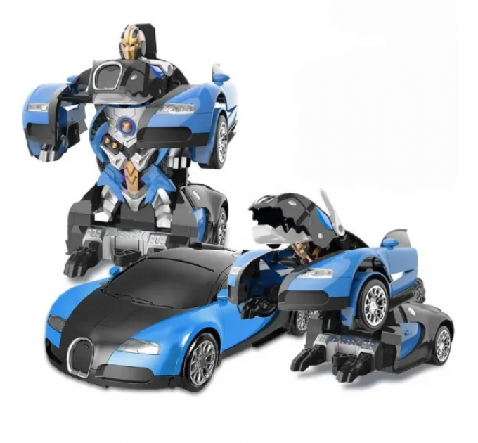 Машинка Трансформер Bugatti Robot Car Size 18 червона/синя