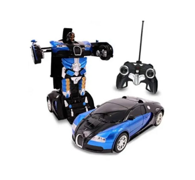 Машинка Трансформер Bugatti Robot Car Size 18 червона/синя