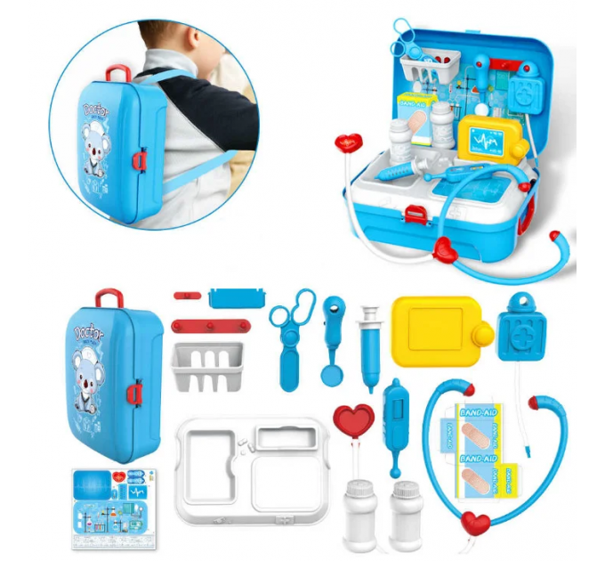 Портативний рюкзак Doctor toy (ігровий набір 17 предметів)