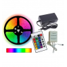 Комплект Світлодіодна стрічка багатобарвна 3528 RGB комплект 5м з пультом