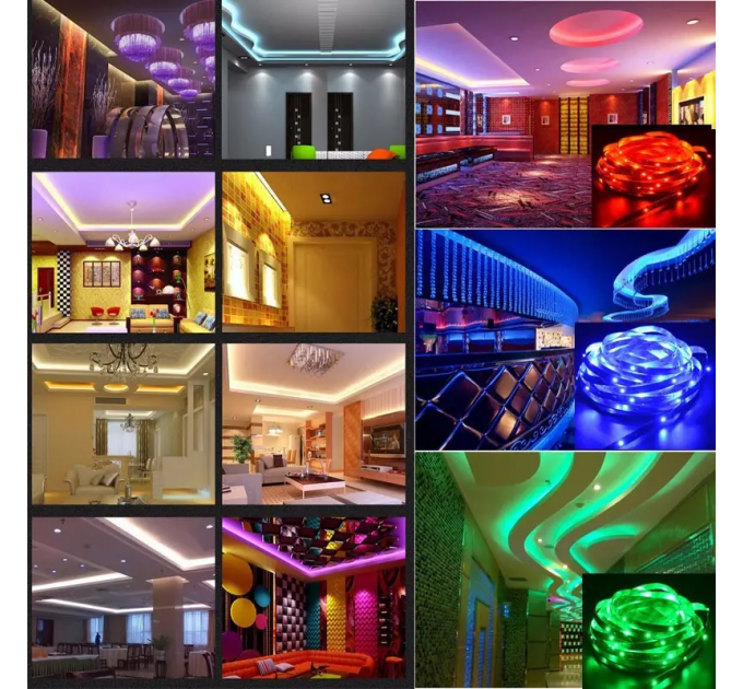 Комплект Світлодіодна стрічка багатобарвна 3528 RGB комплект 5м з пультом
