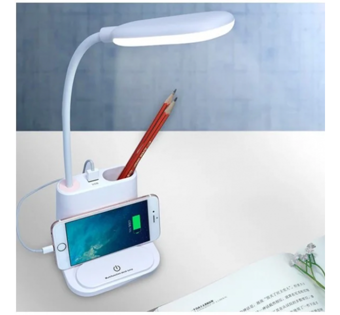 Розумна настільна світлодіодна лампа 3в1 з вбудованим акумулятором та PowerBank!