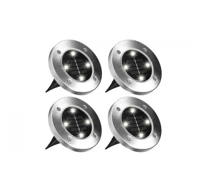 Сонячні вуличні світильники для дому та саду Solar Disk Lights комплект із 4-х штук