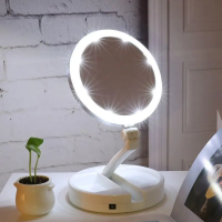 Дзеркало кишенькове світлодіодне косметичне з led підсвічуванням для макіяжу. Дзеркало кишенькове світлодіодне косметичне з led підсвічуванням для макіяжу.