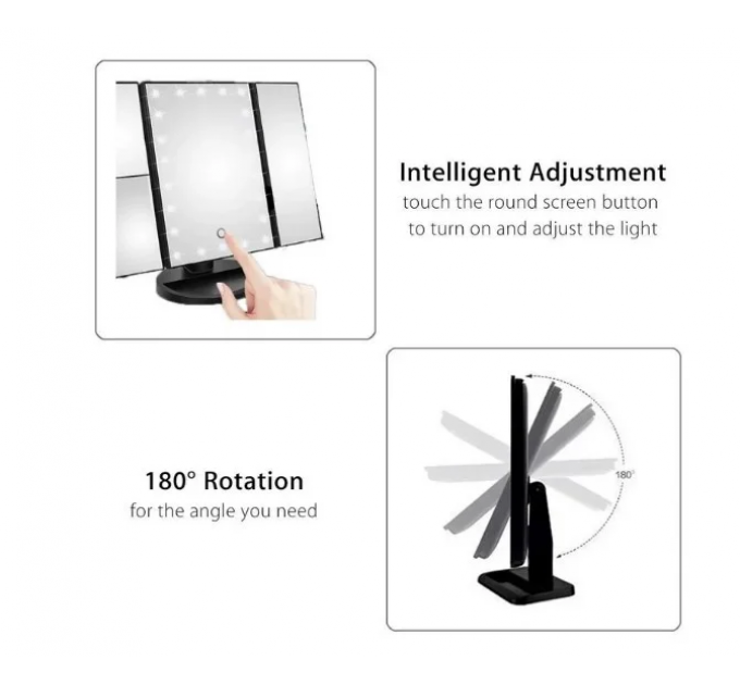 Потрійне дзеркало зі станами Led miror