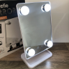 Дзеркало для макіяжу з LED підсвічуванням Cosmetie Mirror 360 HH083 біле з косметичною підставкою