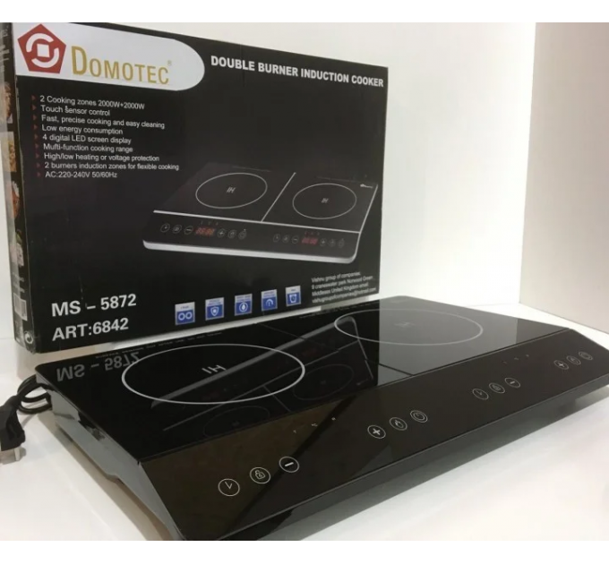 Індукційна настільна електроплита DOMOTEC MS-5872 Чорна