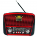 Радіо портативна колонка MP3 USB Golon із сонячною панеллю Golon RX-455S Solar Wooden-Red