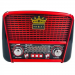 Радіо портативна колонка MP3 USB Golon із сонячною панеллю Golon RX-455S Solar Wooden-Red
