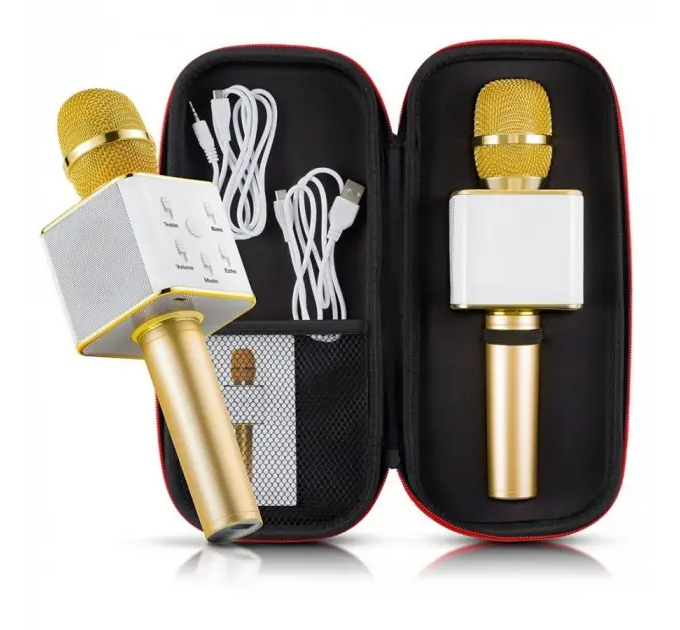 Бездротовий караоке мікрофон UTM з динаміками в чохлі Bluetooth USB Q7