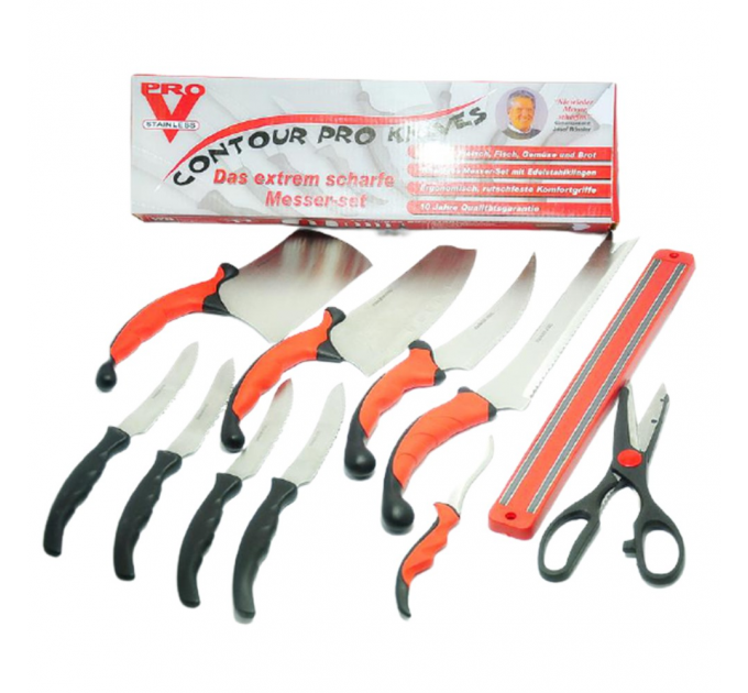 Ножі набір Contour Pro knives 11 предметів та магнітна рейка