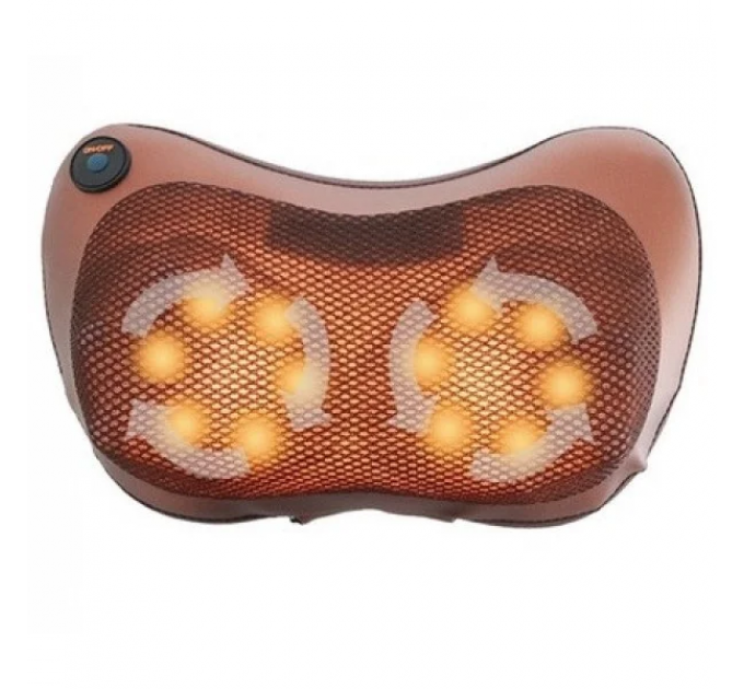 Масажна Подушка MASSAGE PILLOW QY-8028-2 (по 2 роликів) з підігрівом для шиї та спини, універсальна
