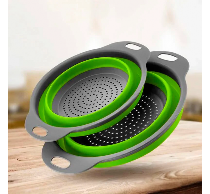 Набір 2шт Дуршлаг силіконовий OLLAPSIBLE FILTER BASKETS, складаний