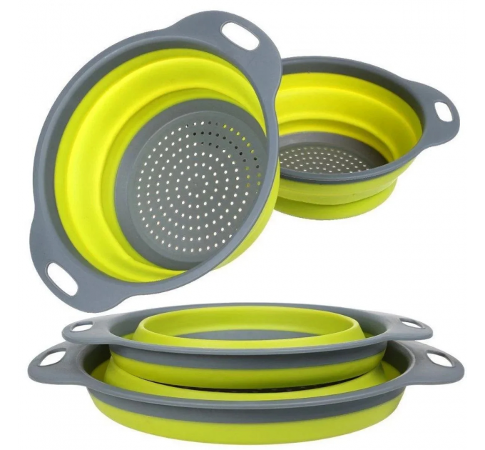 Набір 2шт Дуршлаг силіконовий OLLAPSIBLE FILTER BASKETS, складаний