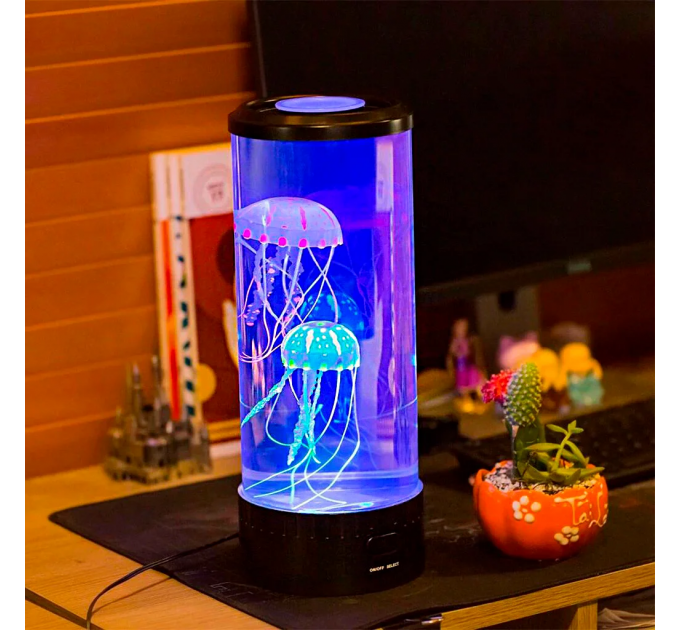 Лампа нічник LED Jellyfish Mood Lamp зі світлодіодними медузами 3д нічник
