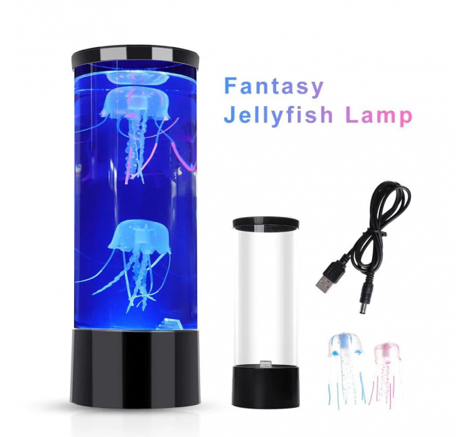Лампа нічник LED Jellyfish Mood Lamp зі світлодіодними медузами 3д нічник