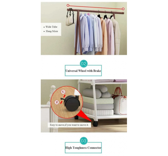 Пересувна вішалка для підлоги The New Coat Rack / Стійка для одягу